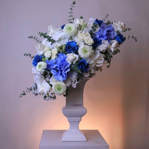 “فخامة الأزرق - Welcome Baby Boy Vase”